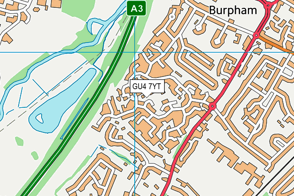 GU4 7YT map - OS VectorMap District (Ordnance Survey)
