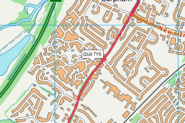 GU4 7YX map - OS VectorMap District (Ordnance Survey)