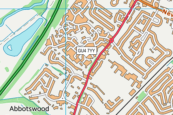 GU4 7YY map - OS VectorMap District (Ordnance Survey)