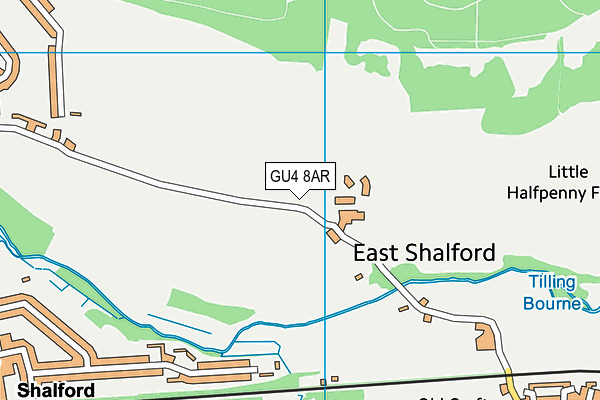 GU4 8AR map - OS VectorMap District (Ordnance Survey)