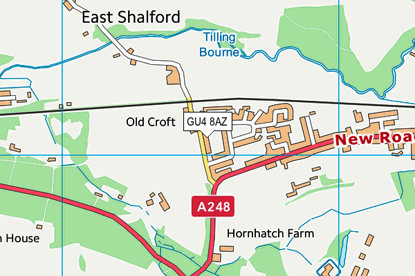 GU4 8AZ map - OS VectorMap District (Ordnance Survey)