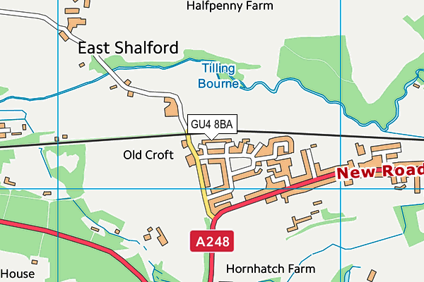 GU4 8BA map - OS VectorMap District (Ordnance Survey)