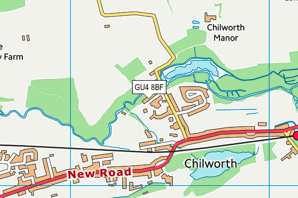 GU4 8BF map - OS VectorMap District (Ordnance Survey)