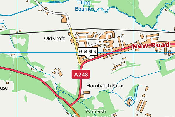 GU4 8LN map - OS VectorMap District (Ordnance Survey)