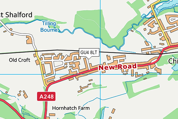 GU4 8LT map - OS VectorMap District (Ordnance Survey)