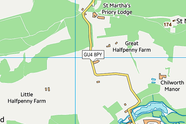 GU4 8PY map - OS VectorMap District (Ordnance Survey)