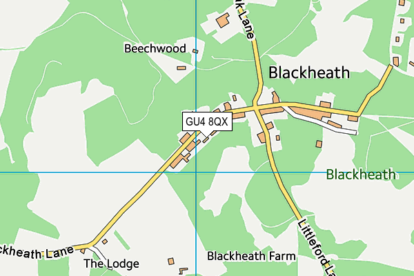 GU4 8QX map - OS VectorMap District (Ordnance Survey)