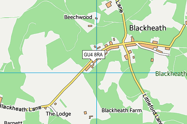 GU4 8RA map - OS VectorMap District (Ordnance Survey)