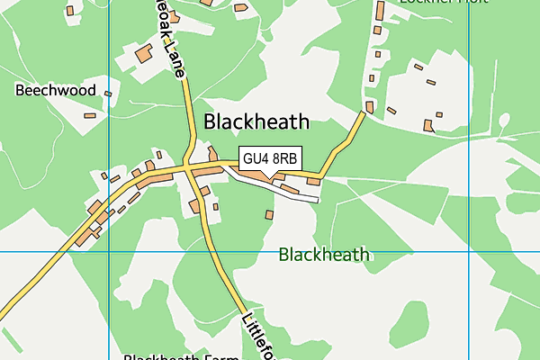 Blackheath Cricket Club map (GU4 8RB) - OS VectorMap District (Ordnance Survey)