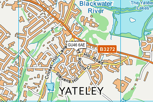 GU46 6AE map - OS VectorMap District (Ordnance Survey)