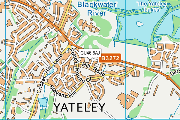 GU46 6AJ map - OS VectorMap District (Ordnance Survey)