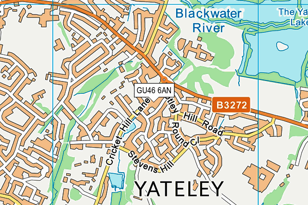 GU46 6AN map - OS VectorMap District (Ordnance Survey)