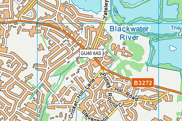 GU46 6AS map - OS VectorMap District (Ordnance Survey)