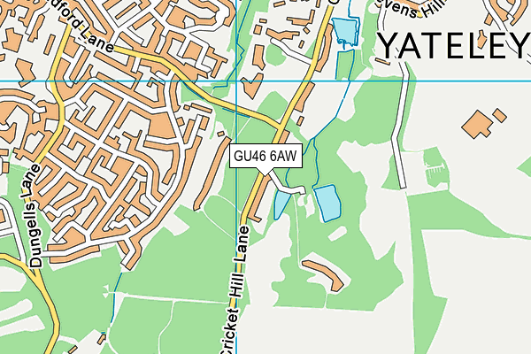 GU46 6AW map - OS VectorMap District (Ordnance Survey)