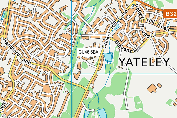GU46 6BA map - OS VectorMap District (Ordnance Survey)
