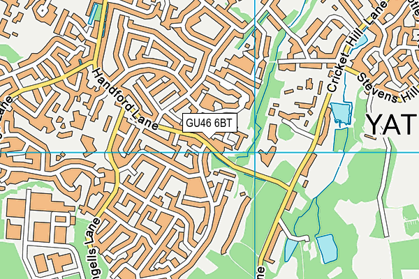 GU46 6BT map - OS VectorMap District (Ordnance Survey)