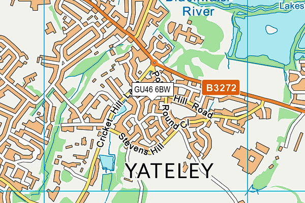 GU46 6BW map - OS VectorMap District (Ordnance Survey)