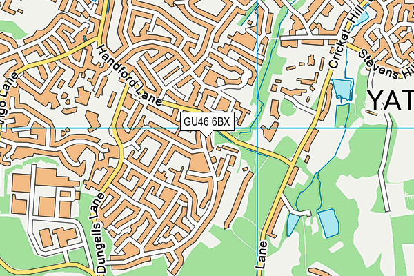 GU46 6BX map - OS VectorMap District (Ordnance Survey)