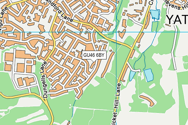 GU46 6BY map - OS VectorMap District (Ordnance Survey)