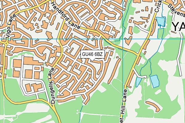 GU46 6BZ map - OS VectorMap District (Ordnance Survey)