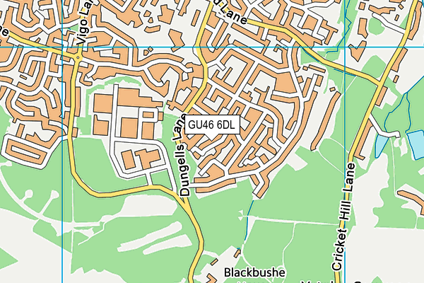 GU46 6DL map - OS VectorMap District (Ordnance Survey)
