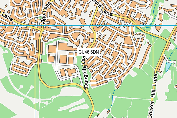 GU46 6DN map - OS VectorMap District (Ordnance Survey)