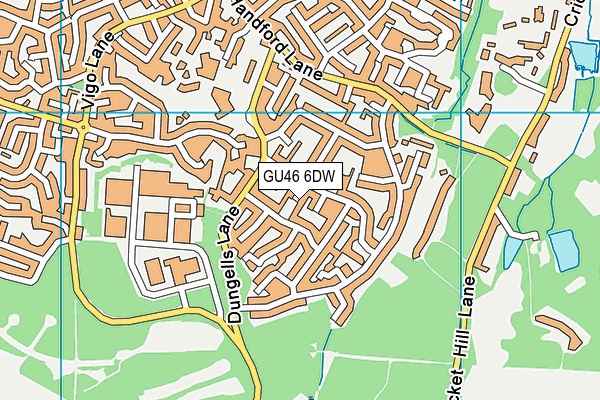GU46 6DW map - OS VectorMap District (Ordnance Survey)