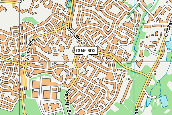 GU46 6DX map - OS VectorMap District (Ordnance Survey)