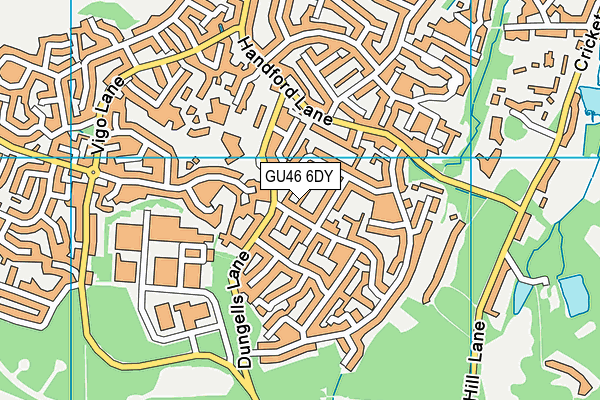 GU46 6DY map - OS VectorMap District (Ordnance Survey)