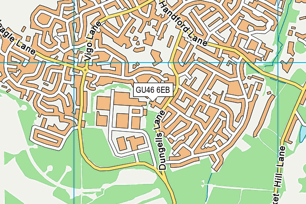 GU46 6EB map - OS VectorMap District (Ordnance Survey)