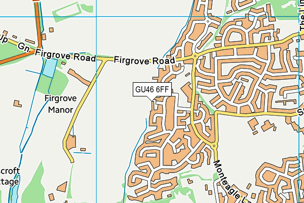 GU46 6FF map - OS VectorMap District (Ordnance Survey)