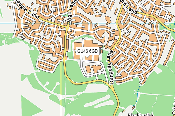 GU46 6GD map - OS VectorMap District (Ordnance Survey)