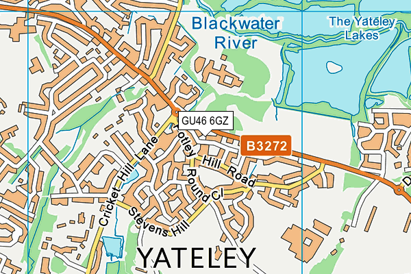 GU46 6GZ map - OS VectorMap District (Ordnance Survey)