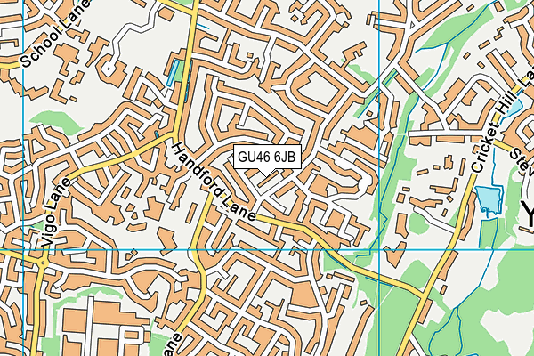 GU46 6JB map - OS VectorMap District (Ordnance Survey)