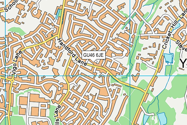 GU46 6JE map - OS VectorMap District (Ordnance Survey)