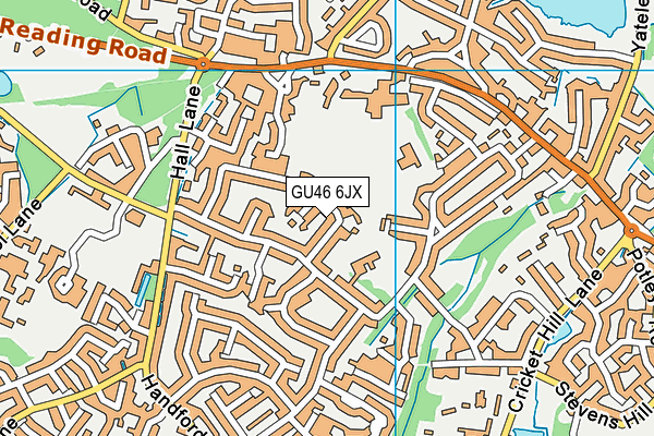 GU46 6JX map - OS VectorMap District (Ordnance Survey)