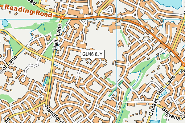 GU46 6JY map - OS VectorMap District (Ordnance Survey)