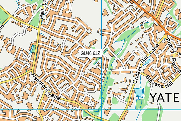 GU46 6JZ map - OS VectorMap District (Ordnance Survey)