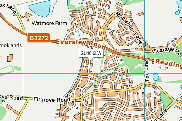 GU46 6LW map - OS VectorMap District (Ordnance Survey)