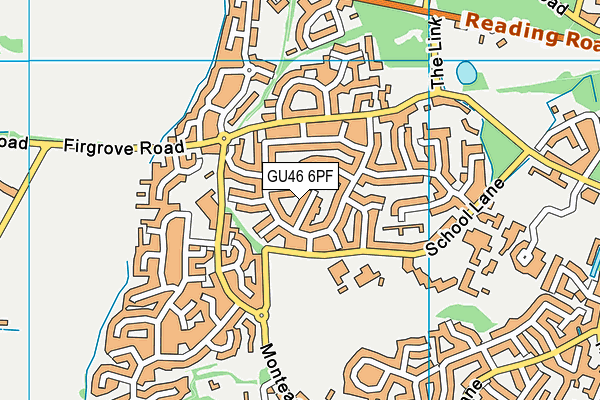 GU46 6PF map - OS VectorMap District (Ordnance Survey)