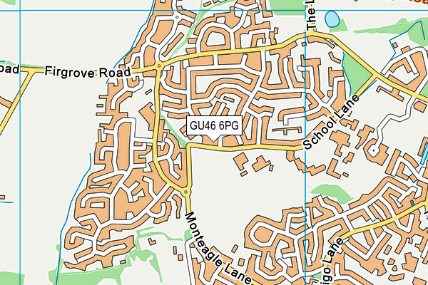 GU46 6PG map - OS VectorMap District (Ordnance Survey)