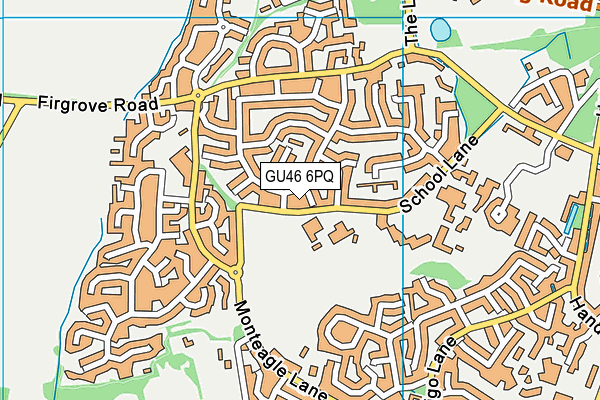 GU46 6PQ map - OS VectorMap District (Ordnance Survey)