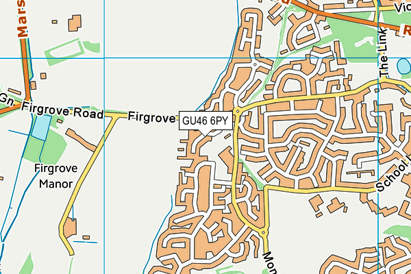 GU46 6PY map - OS VectorMap District (Ordnance Survey)