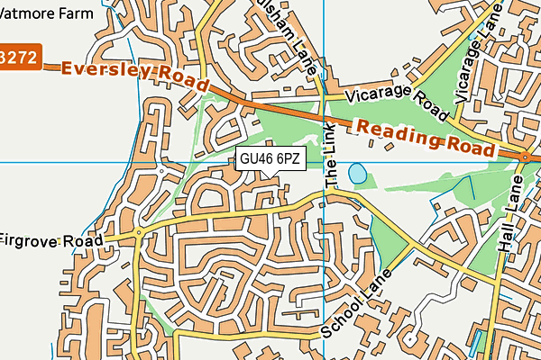 GU46 6PZ map - OS VectorMap District (Ordnance Survey)