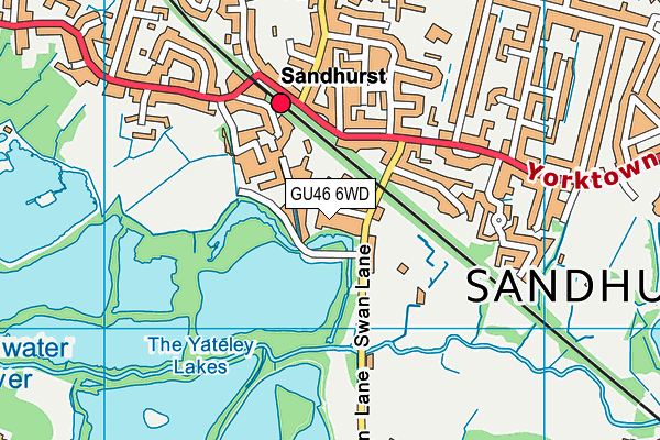 GU46 6WD map - OS VectorMap District (Ordnance Survey)