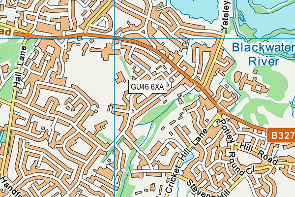 GU46 6XA map - OS VectorMap District (Ordnance Survey)