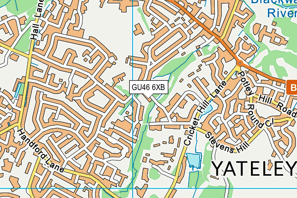 GU46 6XB map - OS VectorMap District (Ordnance Survey)