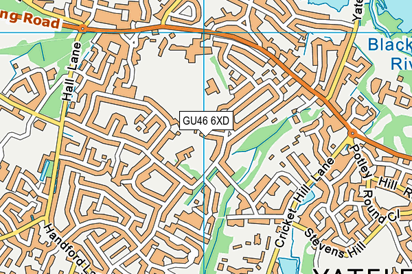 GU46 6XD map - OS VectorMap District (Ordnance Survey)