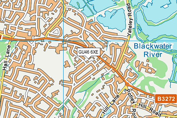 GU46 6XE map - OS VectorMap District (Ordnance Survey)