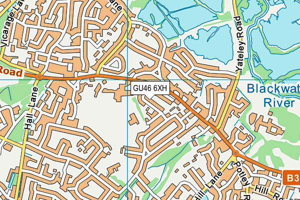 GU46 6XH map - OS VectorMap District (Ordnance Survey)